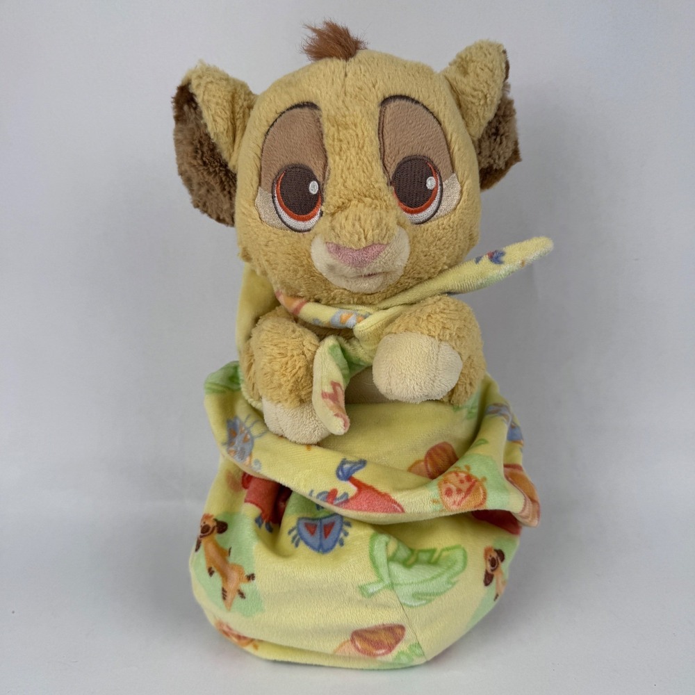 Disney Parks Lion King Baby Simba With Blanket Pouch Plush
